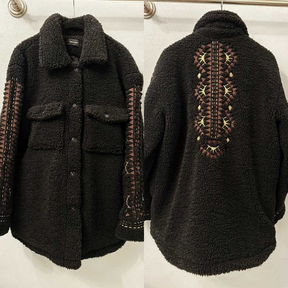 FREE PEOPLE x Driftwood Sheeba Sherpa Trucker Coat Shacket